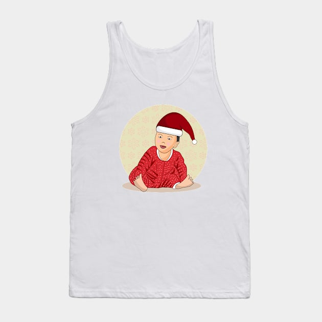 Cute baby wearing Santa claus clothes Tank Top by SNstore